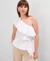 Ann Taylor One-shoulder Tie Waist Blouse