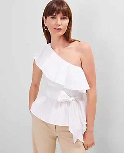 Ann Taylor One-shoulder Tie Waist Blouse