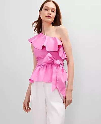 Ann Taylor One-shoulder Tie Waist Blouse