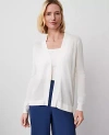 Ann Taylor Open-front Cardigan In Winter White