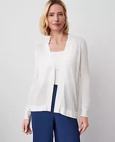 Ann Taylor Open-front Cardigan In Winter White