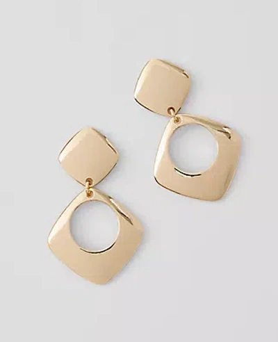 Ann Taylor Open Square Drop Earrings In Gold