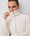 Ann Taylor Open-stitch Bomber Jacket In Winter White