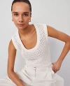 Ann Taylor Open-stitch Sweater Shell Top In Winter White
