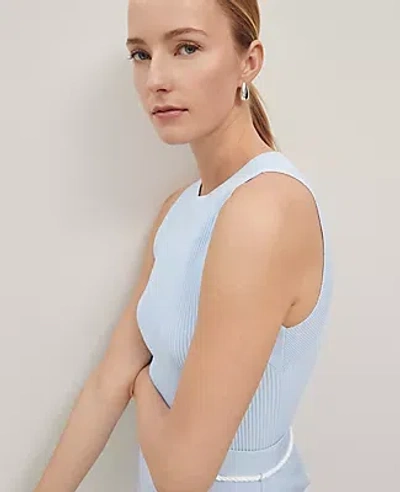 Ann Taylor Ottoman Halter Sweater Shell Top In Zephyr Blue