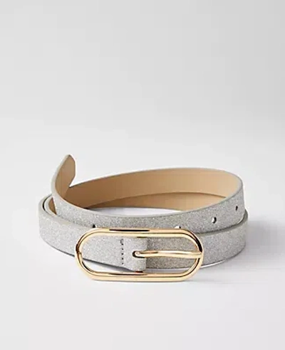 Ann Taylor Oval Glitter Belt In Silvertone