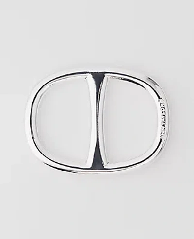 Ann Taylor Oval Scarf Ring In Silver