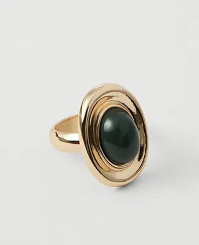 Ann Taylor Oval Stone Ring In Goldtone