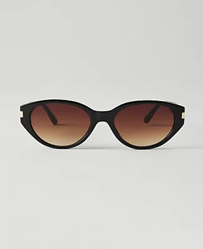 Ann Taylor Oval Sunglasses In Black