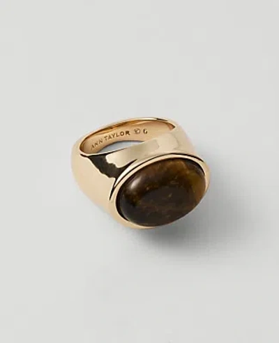 Ann Taylor Oval Topaz Ring In Goldtone