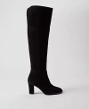 Ann Taylor Over The Knee Suede Block Heel Boot In Black