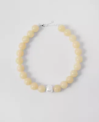 Ann Taylor Oversized Beaded Ball Necklace In Gold
