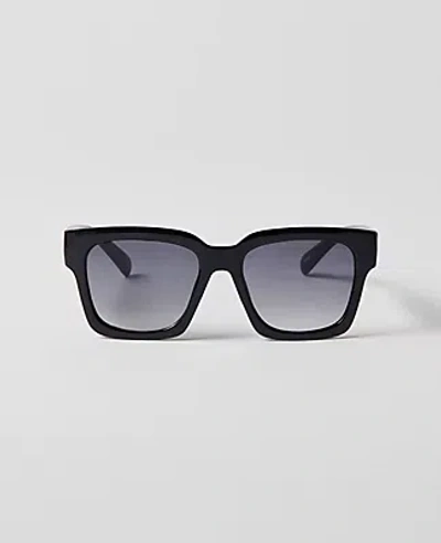 Ann Taylor Oversized Curved Square Sunglasses In Black