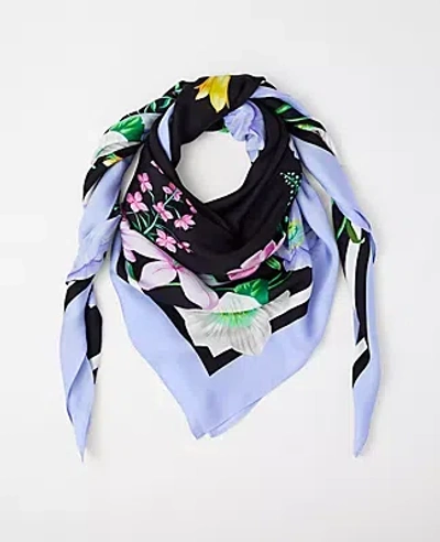Ann Taylor Oversized Floral Silk Scarf In Black