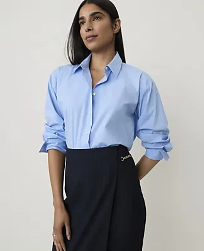 Ann Taylor Oversized Shirt In Larimar Blue