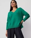 Ann Taylor Oversized V-neck Sweater In Festive Holly