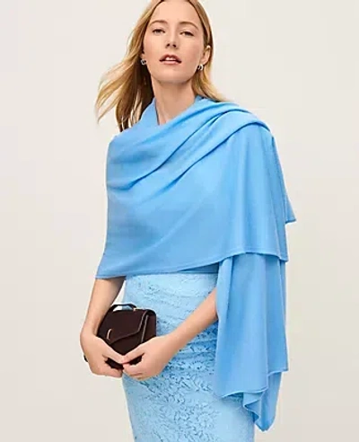 Ann Taylor Oversized Wrap Poncho In Blue