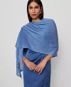 Ann Taylor Oversized Wrap Scarf In Blue