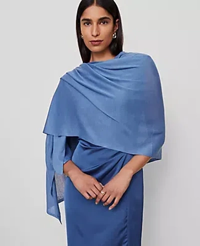 Ann Taylor Oversized Wrap Scarf In Blue