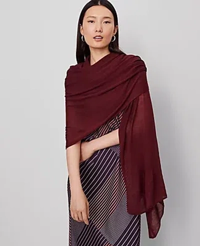 Ann Taylor Oversized Wrap Scarf In Burgundy