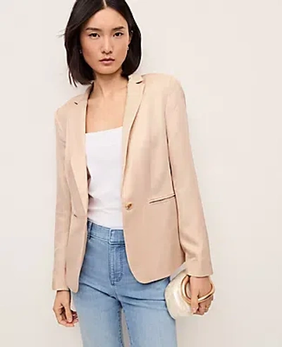 Ann Taylor P Hutton Blazer_sacramento Viscose Shine In Neutral