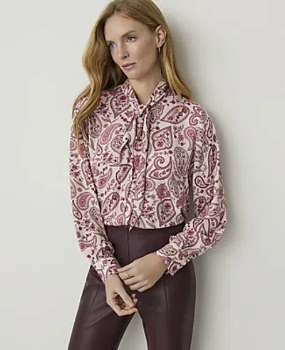Ann Taylor Paisley Bow Blouse In B Opal Blush B