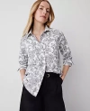 Ann Taylor Paisley Pocket Blouse In Winter White