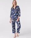 Ann Taylor Paisley Satin Pajama Set In Black