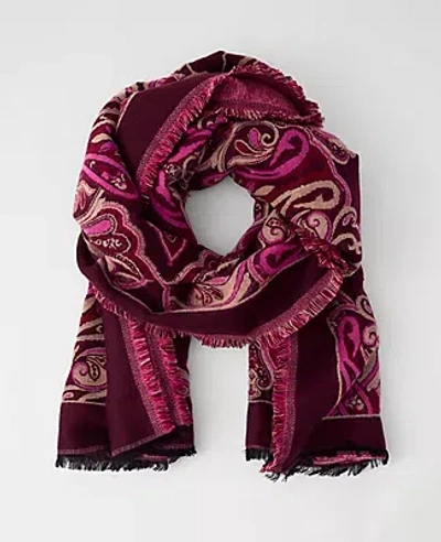 Ann Taylor Paisley Scarf In Purple