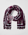 Ann Taylor Paisley Silk Scarf In Purple