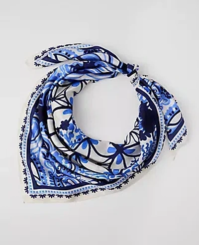 Ann Taylor Paisley Silk Scarf In White