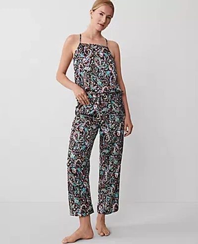 Ann Taylor Paisley Tank And Pant Set In Black