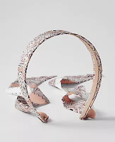 Ann Taylor Paisley Tie Headband In Winter White