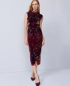 Ann Taylor Paisley Velvet Midi Dress In Purple