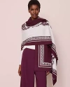 Ann Taylor Paisley Wrap Poncho In Purple