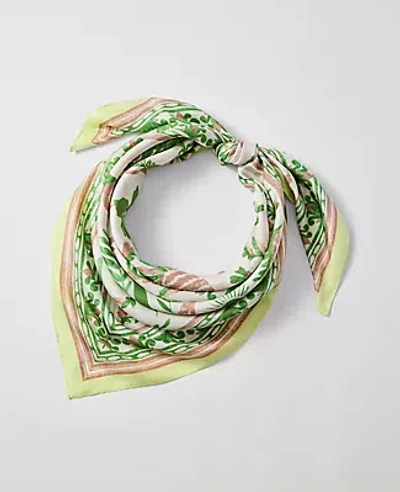 Ann Taylor Palm Print Silk Scarf In Green