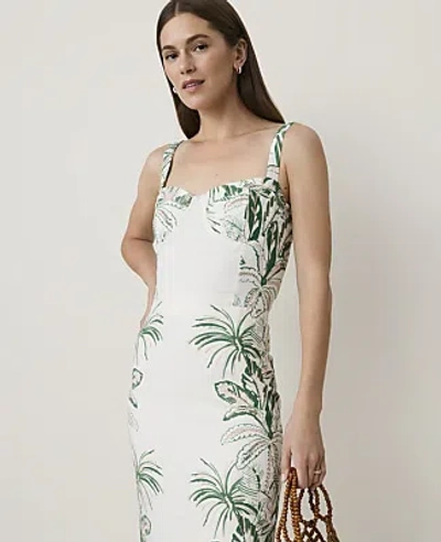 Ann Taylor Palm Print Tank In White