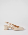 Ann Taylor Patent Block Heel Slingback Pumps In Pearl Shadow
