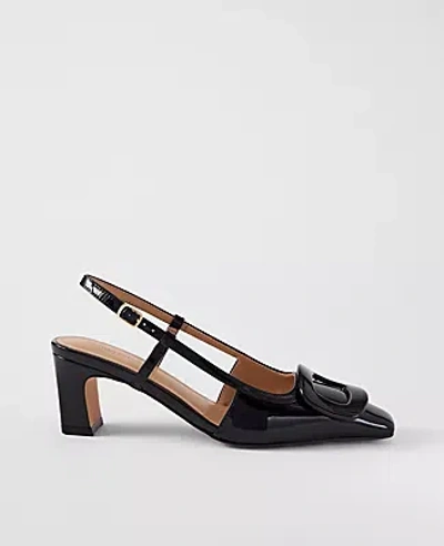 Ann Taylor Patent Leather Buckle Pump In Black
