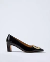 Ann Taylor Patent Leather Buckle Pump In Black