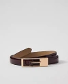 Ann Taylor Patent Leather Rectangle Buckle Belt In Burgundy