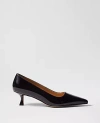 Ann Taylor Patent Nip Toe Kitten Heel Pumps In Black