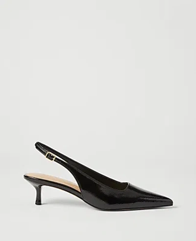 Ann Taylor Patent Slingback Pump In Black