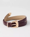 Ann Taylor Patent Square Buckle Belt In Burgundy
