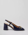 Ann Taylor Patent Square Toe Slingback Pumps In Night Sky
