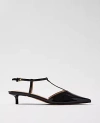 Ann Taylor Patent T-strap Kitten Heel Pumps In Black