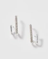 Ann Taylor Pavé Double Loop Drop Earrings In Silver