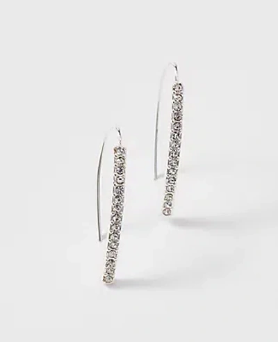 Ann Taylor Pavé Drop Earrings In Silver