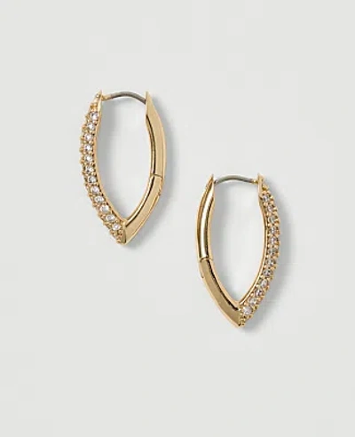 Ann Taylor Pavé Hoop Drop Earrings In Goldtone