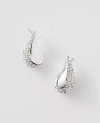 Ann Taylor Pave Teardrop Stud Earrings In Silver